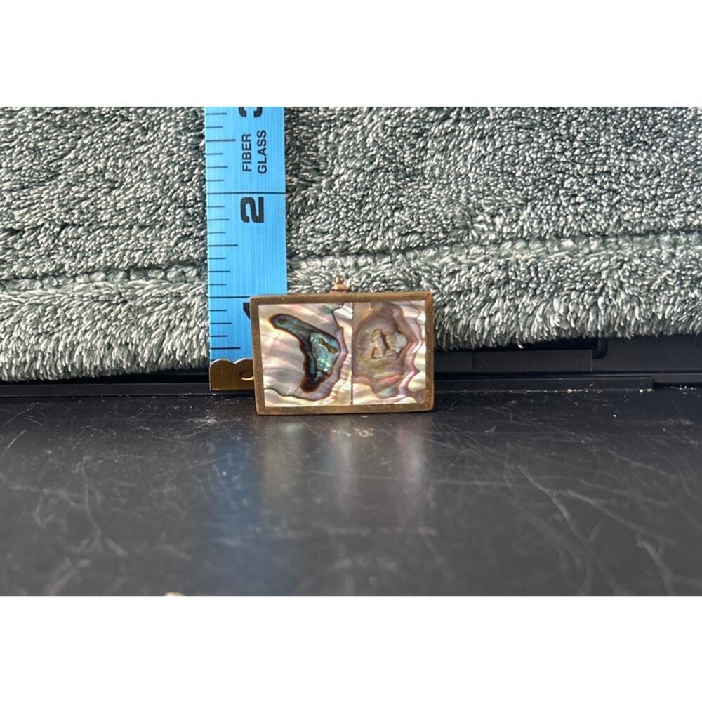 Vintage Miniature Taxco Mexican Silver Abalone Shell Pill Box